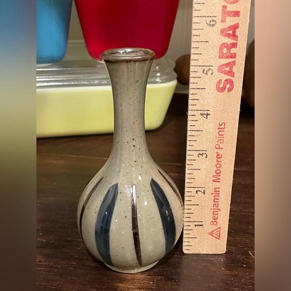 Vintage MCM Blue Stripe Bud Vase❤️ - Picture 4 of 5